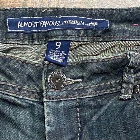 Almost Famous Black Flare Wide Leg Jeans Size 9 - Picture 1 of 10